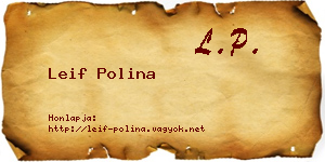 Leif Polina névjegykártya